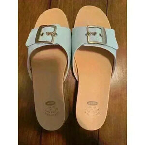 Dr Scholls Island Icon Sandals Women's 11M Light Blue Buckle Slide